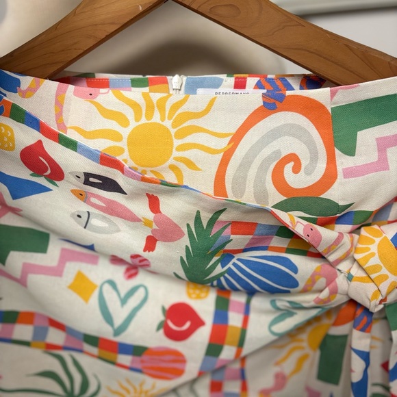 Peppermayo Mini Skirt sz6 At First Light Linen Wrap Summer Palm Beach Coastal - Picture 6 of 9